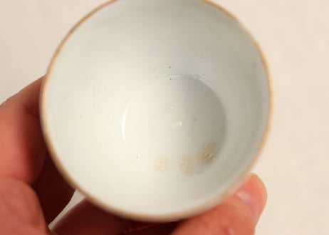 明治前期色絵松鶴図小猪口