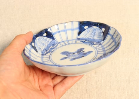 江戸幕末染付貝図小なます皿
