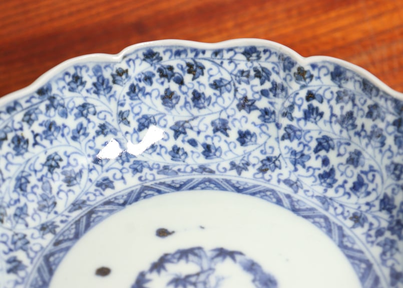 江戸中期染付萩唐草図なます皿② | 吉祥寺PukuPuku