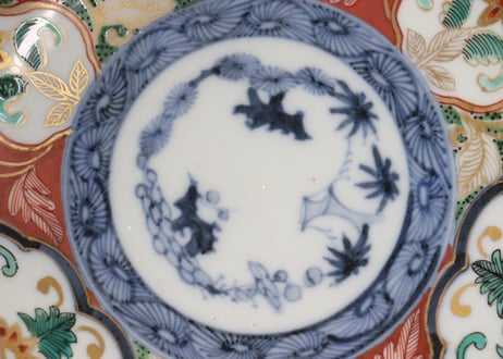 明治前期大聖寺焼色絵花図5寸皿①
