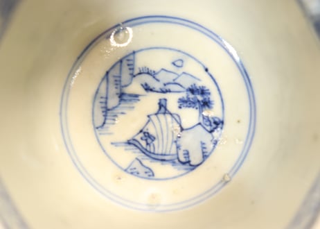 明治前期色絵菖蒲と花図向付　フリモノ