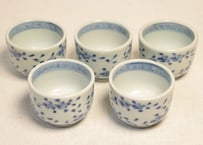 江戸幕末染付桜図向付 五客組
