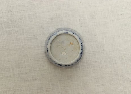 明治前期紙刷微塵唐草に松竹図小猪口