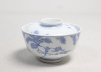明治後期～大正銅判鼠大根図蓋茶碗②フリモノ