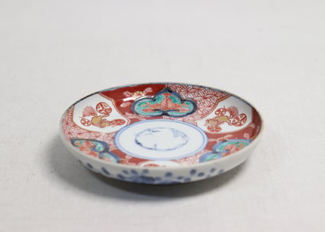 明治前期色絵獅子図小皿①