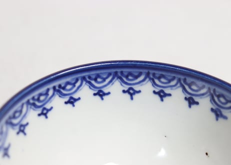 明治前期染付藤図蓋茶碗