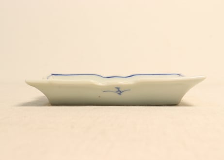 大正～昭和戦前染付山水図長角皿
