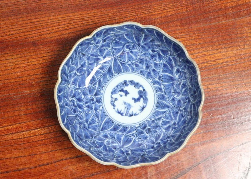 江戸中期染付葉唐草文なます皿 5客組 | 吉祥寺PukuPuku