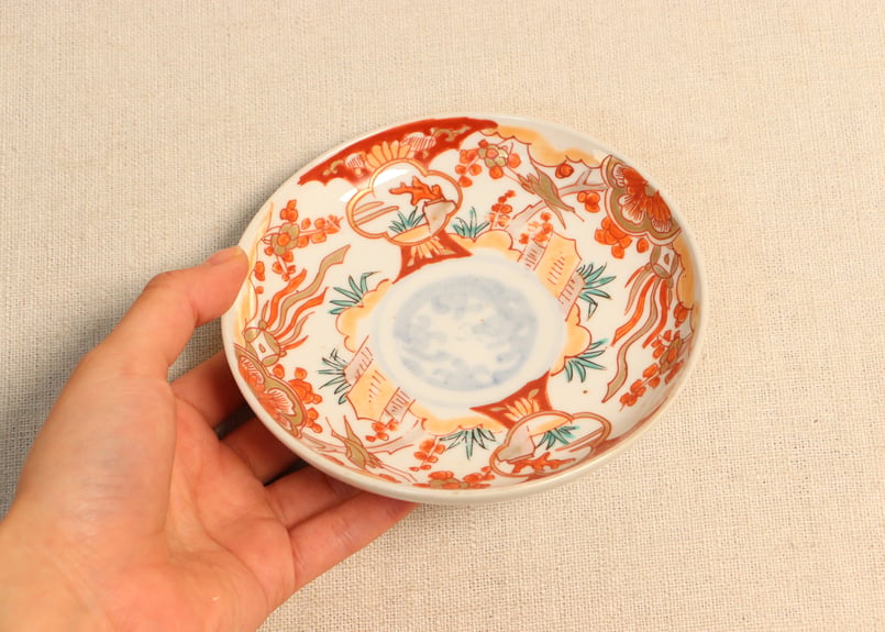 明治前期色絵梅に鶯図小皿 | 吉祥寺PukuPuku