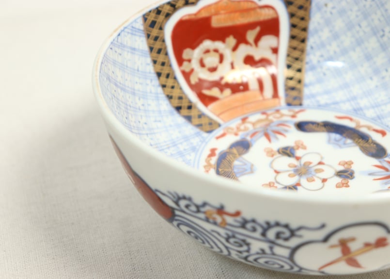 明治前期色絵松竹梅と牡丹図6寸鉢 | 吉祥寺PukuPuku