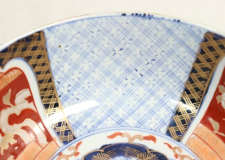 明治前期色絵松竹梅と牡丹図6寸鉢