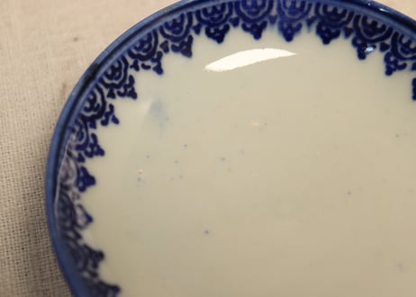 明治前期紙刷蛸唐草図蓋茶碗