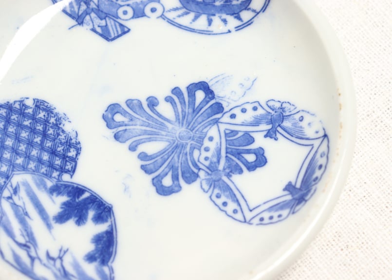 時代もの　陶器の絵皿５枚　鯛の図 時代もの 陶器の絵皿5枚 鯛の図 （陶芸・漆器の体験ワーク