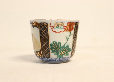 明治後期～大正銅判色絵草花図向付