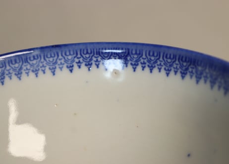 明治前期紙刷鉄線図蓋茶碗