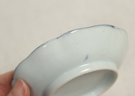 江戸幕末染付三方窓絵図小皿①