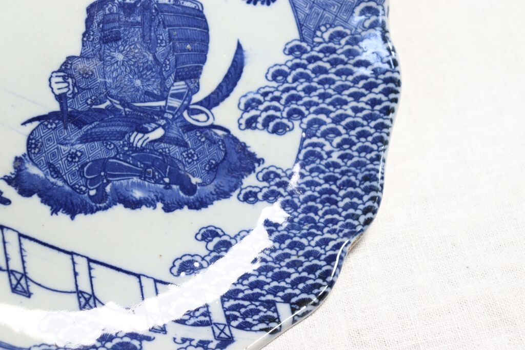 明治後期～大正銅判武者図9寸皿 山仁製 窯傷 | 吉祥寺PukuPuku