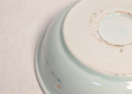 江戸中期染付見と二方に菊図大なます皿 フリモノ