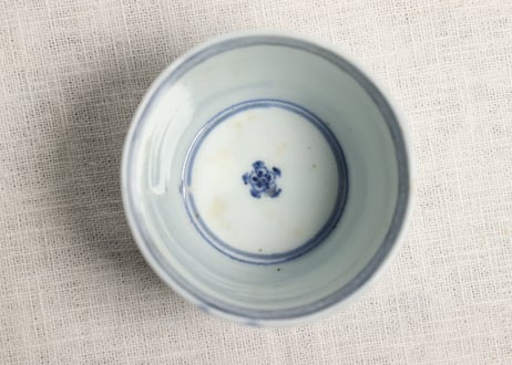 江戸後期染付松図猪口 小ぶり