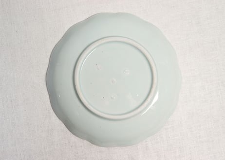 江戸幕末染付山水図7寸皿 フリモノ,少甘手