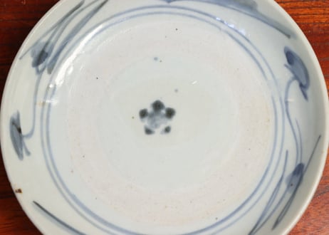 江戸中期染付草花くらわんかなます皿 5客組