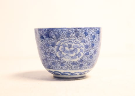 明治後期～大正銅判牡丹唐草図向付