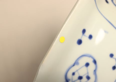 江戸幕末染付竹梅図八角鉢　ノミホツ