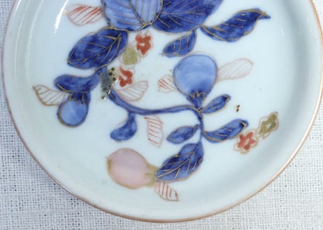 江戸中期色絵茄子図小皿①