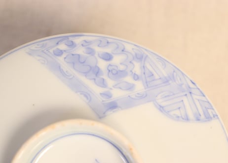 明治後期~大正染付鳳凰図蒸茶碗