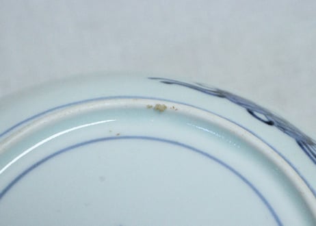 江戸中期染付松竹梅図輪花5.5寸皿　5客組