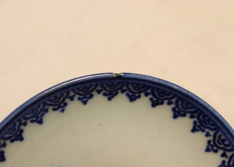明治前期紙刷蛸唐草図蓋茶碗