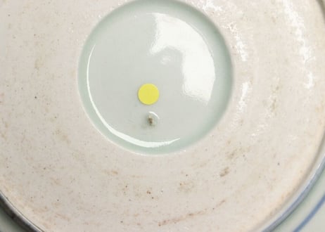 江戸後期染付橘と山水図なます皿 フリモノ