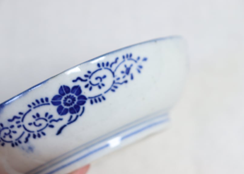 染付 菊割 クルス文なます皿 染付 菊割 クルス文なます皿