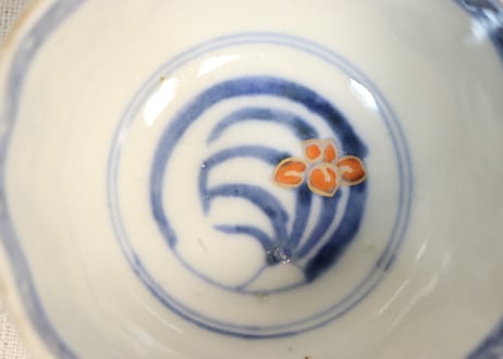 明治前期色絵松鶴と鶴丸図向付 フリモノ