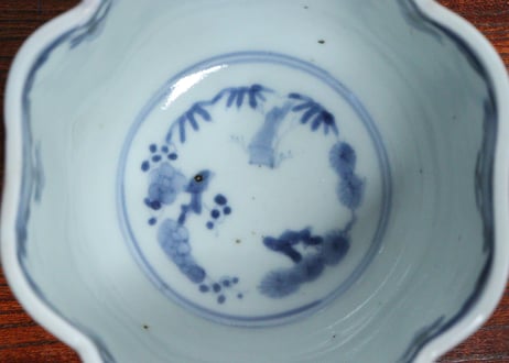江戸中期色絵松竹梅図角向付　5客組