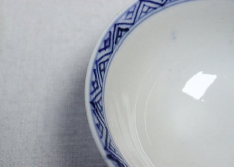 明治前期染付松竹梅図飯茶碗