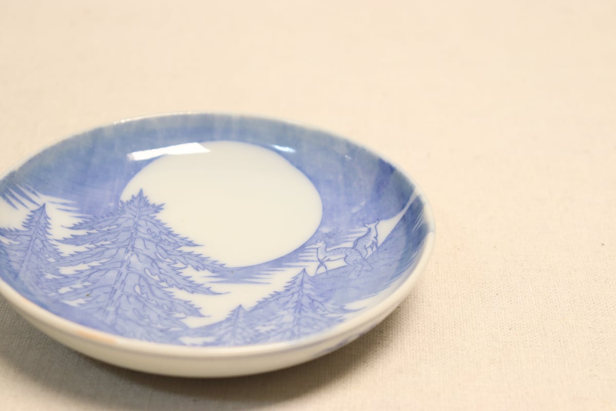 明治後期～大正銅判鹿と満月図小皿① | 吉祥寺PukuPuku