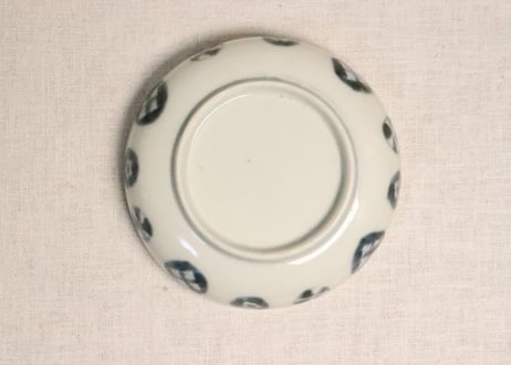 明治前期色絵柘榴と鳥図5寸深皿 釉剥げ
