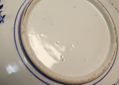 明治前期紙刷唐子図7寸皿