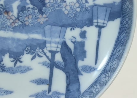 明治後期~大正銅判夜桜花見図6寸皿