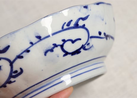 明治前期紙刷微塵唐草図大なます皿③ ノミホツ
