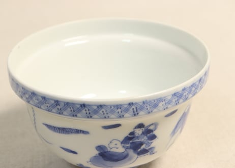 大正~昭和戦前ゴム判七福神図蓋茶碗