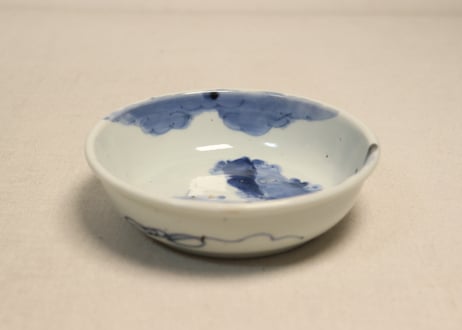 江戸幕末染付山水図春寒鉢②　フリモノ