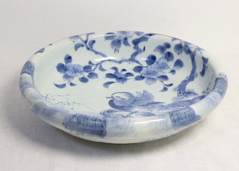 江戸幕末染付おしどり図9寸浅鉢 | 吉祥寺PukuPuku