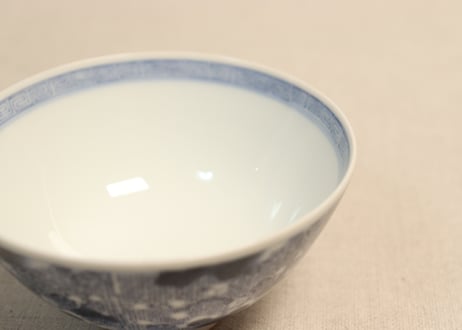 大正～昭和戦前ゴム判松竹梅図飯茶碗