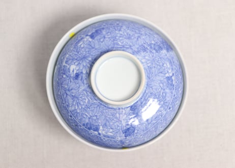 明治後期～大正銅判菊と蝶図蓋茶碗②少甘手
