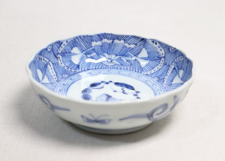 江戸幕末線描き花図なます皿③窯傷,小ニュウ