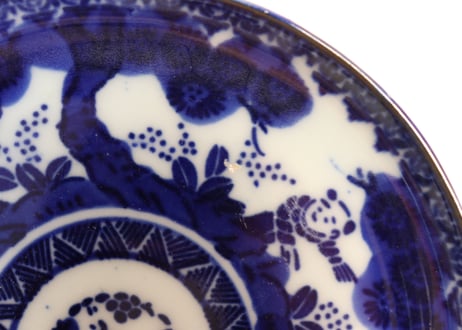 明治前期紙刷唐子図4,5寸皿