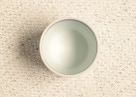 明治前期色絵三方に草花図のぞき(大ぶり)