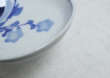 明治後期～大正染付草花図小皿